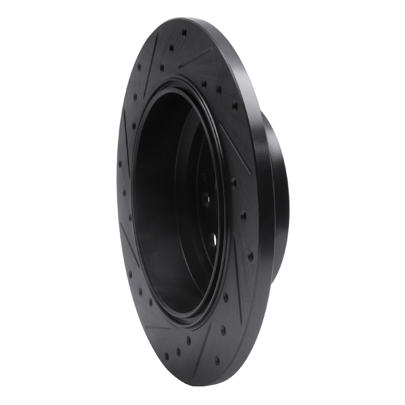 Acura RL Brake Rotor (1) - Rear Right - R1 Concepts - Drilled & Slotted - Black - `99-`01